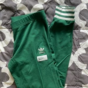 Adidas green leggings / tights size M